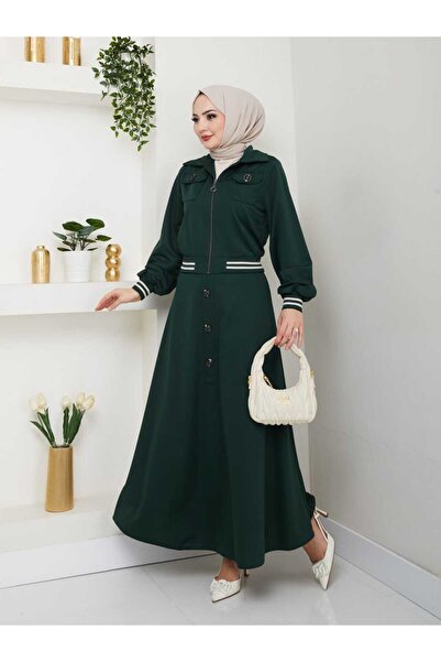 ESLEMNUR Biker Jacket Skirt Suit with Ribbed Waist