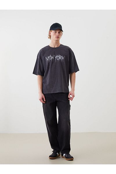 LC Waikiki New Season Crew Neck Κοντό μανίκι εμπριμέ χτενισμένο βαμβακερό ανδρικό Tisort - S55980Z8