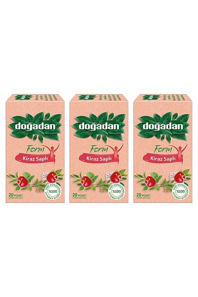 Doğadan شكل مقبض الكرز شاي الأعشاب المختلط 20 كيس كيس X3