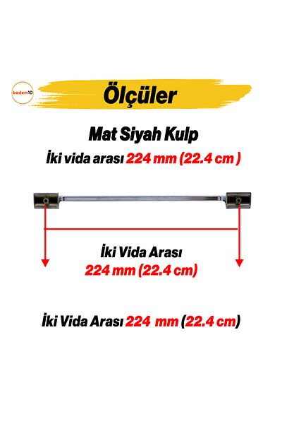 Badem10 Afra (224 mm - 22,4 cm) Mobilier din metal cromat Sertar de bucătărie Dulap dulap Capac mâner Mâner