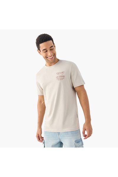 Lee Cooper Printed Crew Neck T-shirt With Short Sleeves