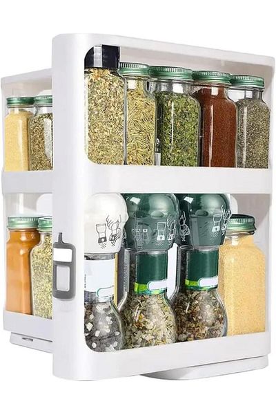 COOYA Plastic Spice Rack, Medicine Organizer, Kitchen and Bathroom Cabinet Organizer
