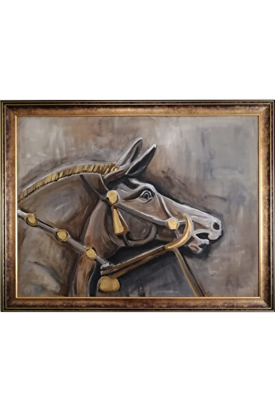 Winsor Newton At Tablosu - Altın Rengi Detaylı, Çerçeveli