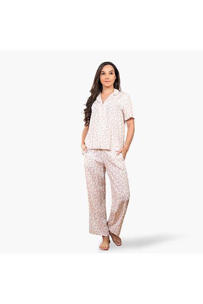 Aadaraya Aadaraya Animal Print Shirt and Pyjama Set