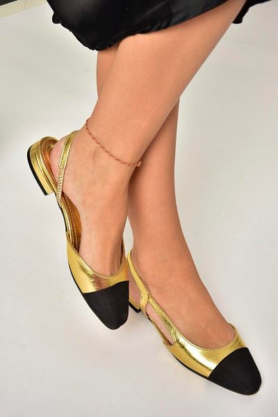 Fox Shoes U 725512009   Balerini de damă aurii