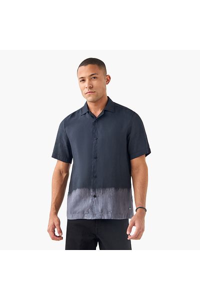 Lee Cooper قميص Tencel أومبري مريح بأكمام قصيرة