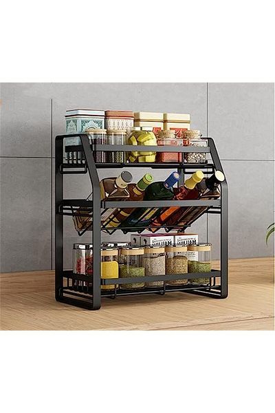 COOYA Kitchen Countertop Organizer Shelf, 3-Tier Spice Rack Organizer, Kitchen Cabinet Storage Stand