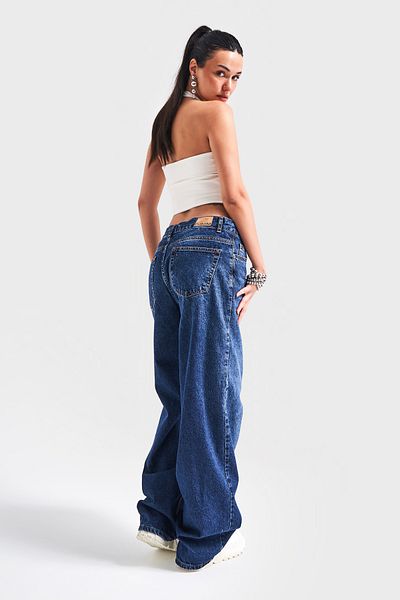 its basic Σκούρο χρώμα Super Palazzo Fit Γυναικείο τζιν τζιν - μεσαία μέση, 100% βαμβάκι