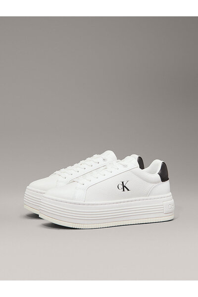 Calvin Klein Women's White - Black Low-Top Sneakers