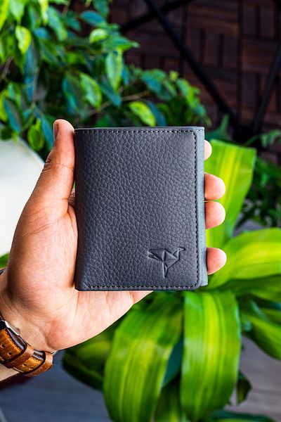 Garbalia Western 100% Genuine Leather Gray Wallet with Magnet Cover