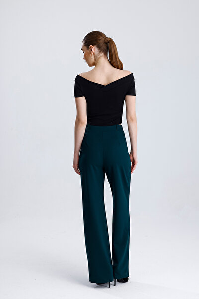 FV Women's Short Sleeve Crop Top Ribbed Front and Back on the Surface