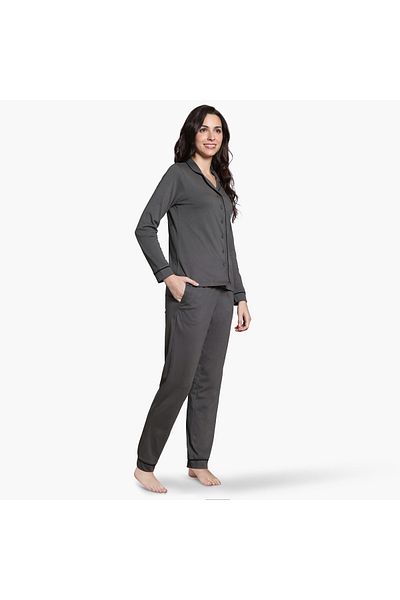 Zivame Zivame Piping Detail Pyjama Set