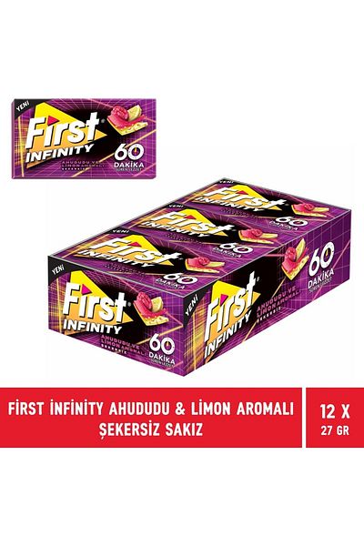 First Infinity 60 Minutes Raspberry & Lemon Flavored Sugar Free Chewing Gum - 12 Pieces