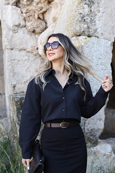 bytugcekaya Siyah Vatkalı Gömlek