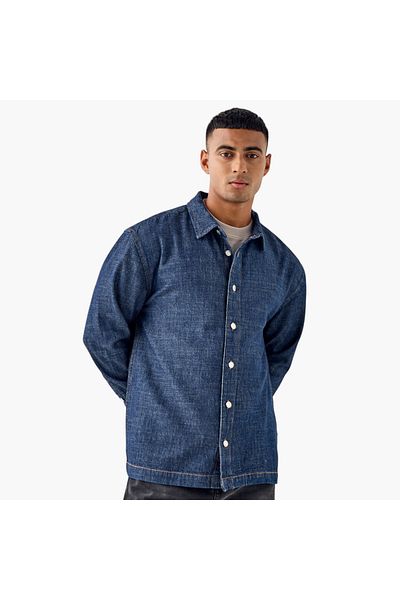 Lee Cooper قميص جينز بقصة عادية مع ياقة