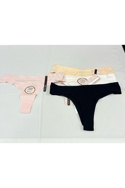 FK F.K 2825 Laser Cut Cotton Thong Panties