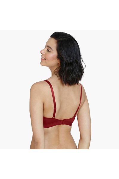 Zivame Zivame Lace Detail Bra with Hook and Eye Closure