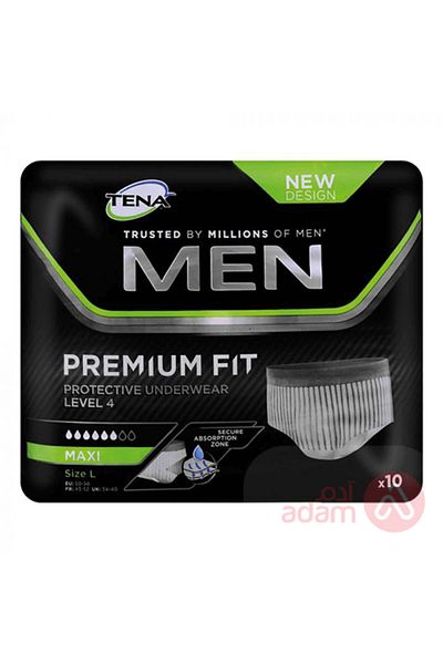 TENA MEN PRMUM UNDERWARE L 10PC BALCK
