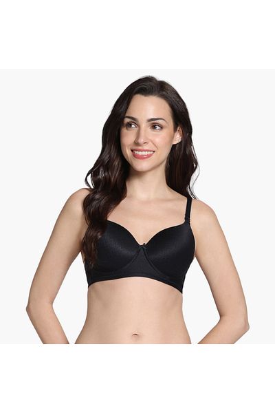 Zivame Zivame Textured Demi Bra with Hook and Eye Closure