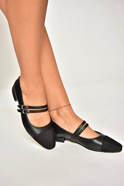 Fox Shoes يو 725512109   راقصات الباليه السوداء