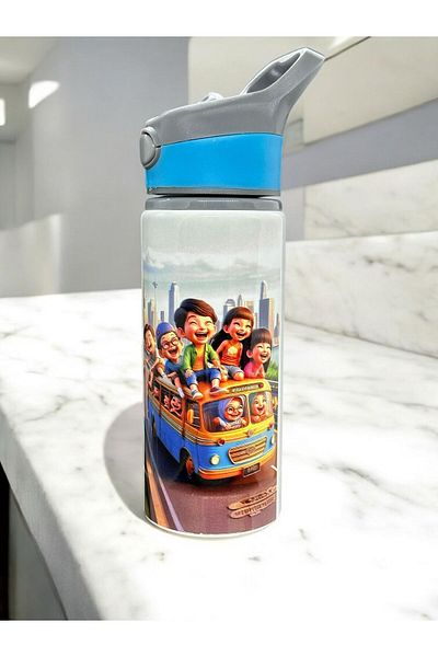 Marblestone Sublimation Blue Colored Water Bottle (Personalized Photo Printing Is Possible.) - 650Mlt
