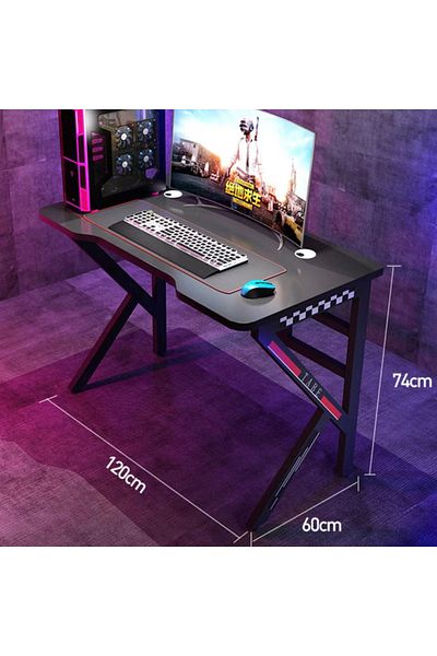 1st 120cm K-Shaped Computer Gaming Desk - Black