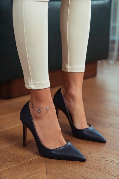 NİŞANTAŞI SHOES Vanessa sötétkék matt hegyes orrú női tűsarkú