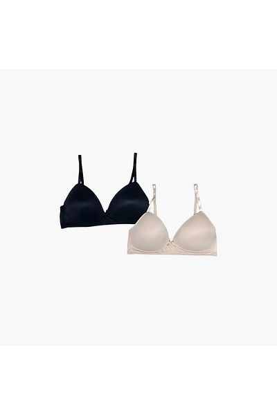 Aadaraya Set of 2 - Aadaraya Bow Detail Plunge Bra with Adjustable Straps