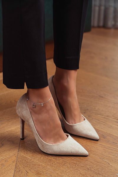 NİŞANTAŞI SHOES Vanessa Skin Wildleder Pointed Toe Damen Stiletto