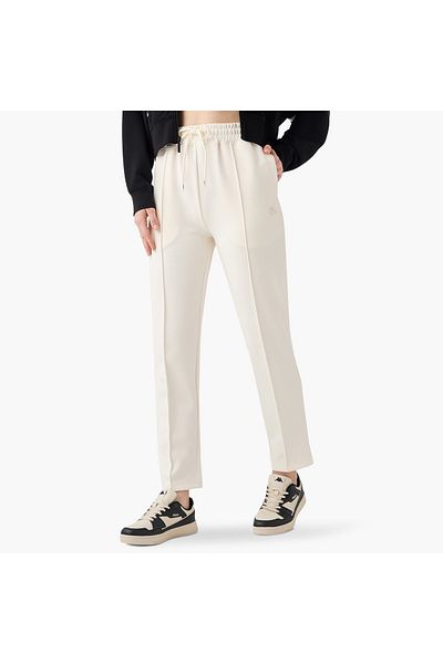 Kappa Logo Pintuck Detail Track Pants with Pockets and Drawstring Closure