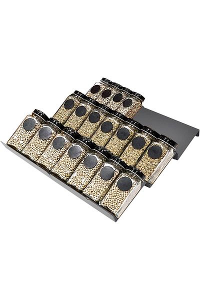 COOYA Expandable Spice Drawer Rack Organizer Insert for Cabinet Multi Tier Adjustable Spice Storage Shelf