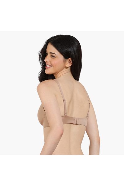 Zivame Zivame Adjustable Strap Detail Demi Bra with Hook and Eye Closure