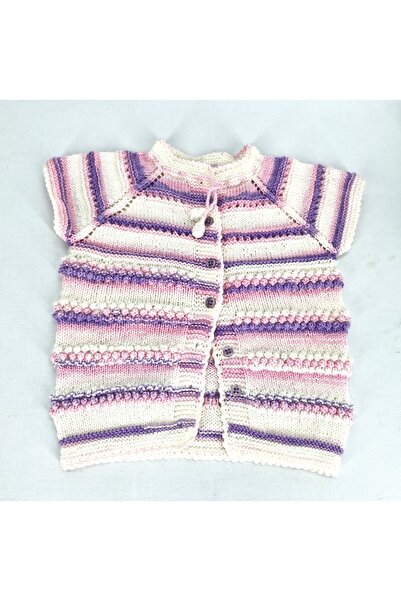 Evitle El Örgüsü Kız Bebek Yelek