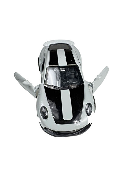 Toyaş Super Sports Stripe Racing Car Metal Model Pull Drop Doors Opened Toy Car 10cm Grey-Black