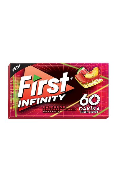 First Infinity 60 Minutes Watermelon & Peach Flavored Sugar Free Chewing Gum - 12 Pieces
