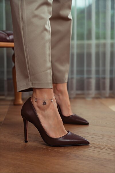 NİŞANTAŞI SHOES Vanessa Brown matné špičaté dámské jehlové boty