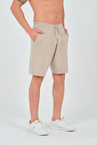 RELAXL Unisex Relaxed Fit Stretchy Tok Ύφασμα Σκούρο Μπεζ Πλεκτό Σορτς