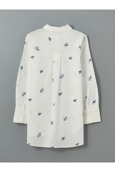 LC Waikiki Lcwaikiki Classic White Floral Women Shirt Tunic