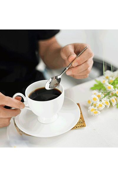 COOYA Hammered Silverware Set, 6-Piece Modern Set, Matte Stainless Steel, Dishwasher Safe