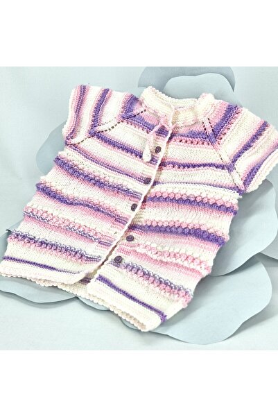 Evitle El Örgüsü Kız Bebek Yelek