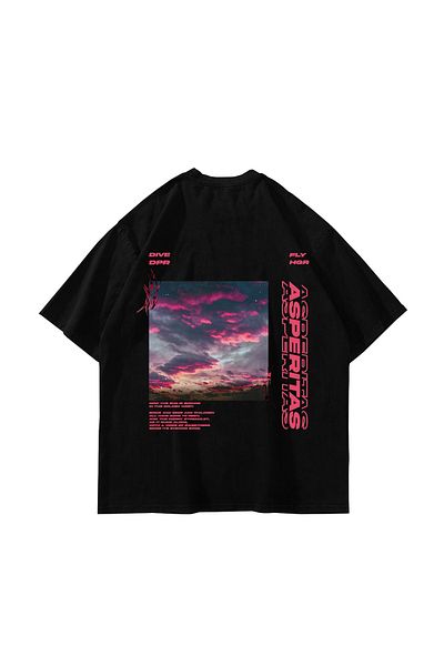 Sekizbiraltı Μπλουζάκι Asperitas Back Printed Μαύρο Oversize Unisex