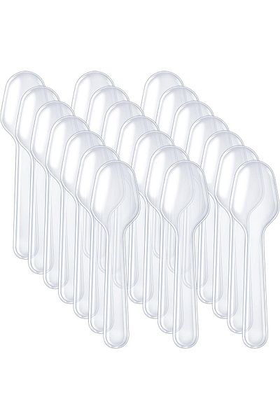 COOYA 500 Pcs Clear Plastic Mini Spoons, Disposable Tasting Spoons for Dessert, Ice Cream, 3 Inch