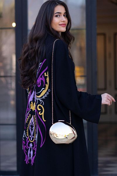 MELEK ARAZ Μαύρο Κεντητό Abaya Nare