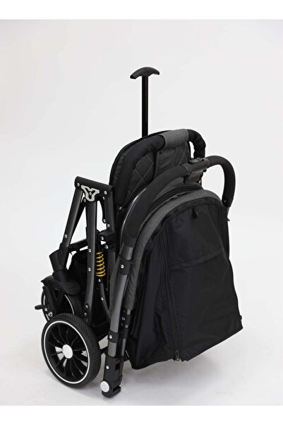 BabyCara Ultra Lightweight Baby Stroller Grey Frame Compact Folding for Travel Cabin