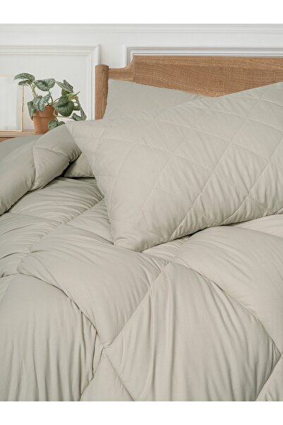 Cotton Box Softwash Double Duvet Set Stone 180X200 Fitted Sheet