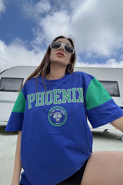 NEWLAKER Tricou unisex oversize cu imprimeu Phoenix