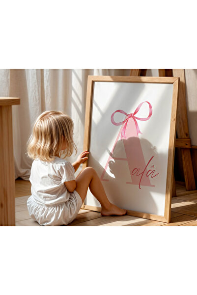 Peppy Rooms Doğal ahşap çerçeveli isimli tablo çocuk odası dekorasyon PEPPY-121