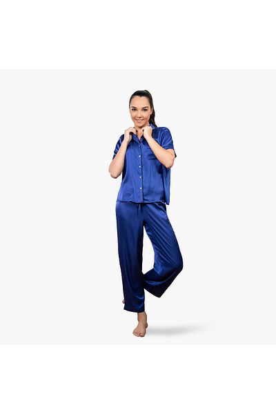 Aadaraya Aadaraya Collared Shirt and Pyjama Set