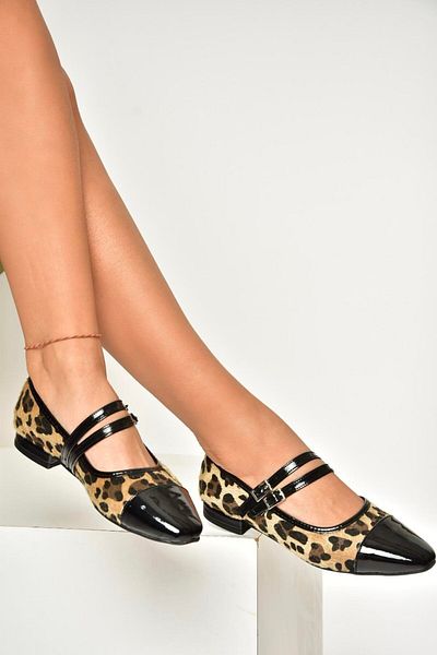 Fox Shoes U 725512102   Balerini de damă cu model leopard
