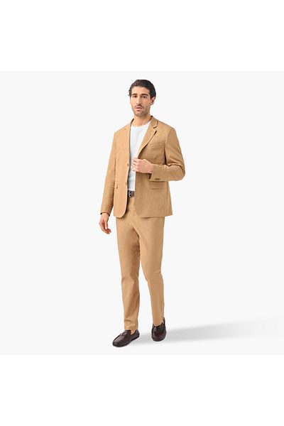 Iconic Textured Linen Blend Blazer With Button Closure And Pockets